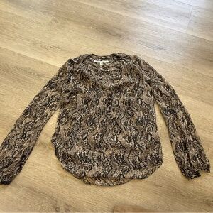 Veronica Beard Brown Snake Print Blouse